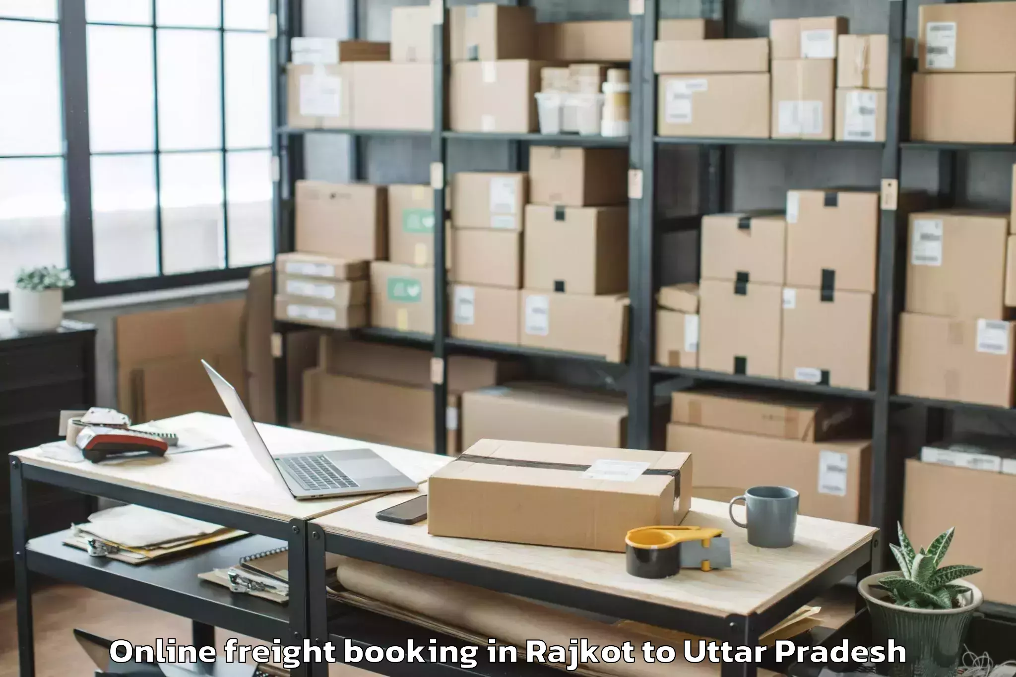 Efficient Rajkot to Colonelganj Online Freight Booking